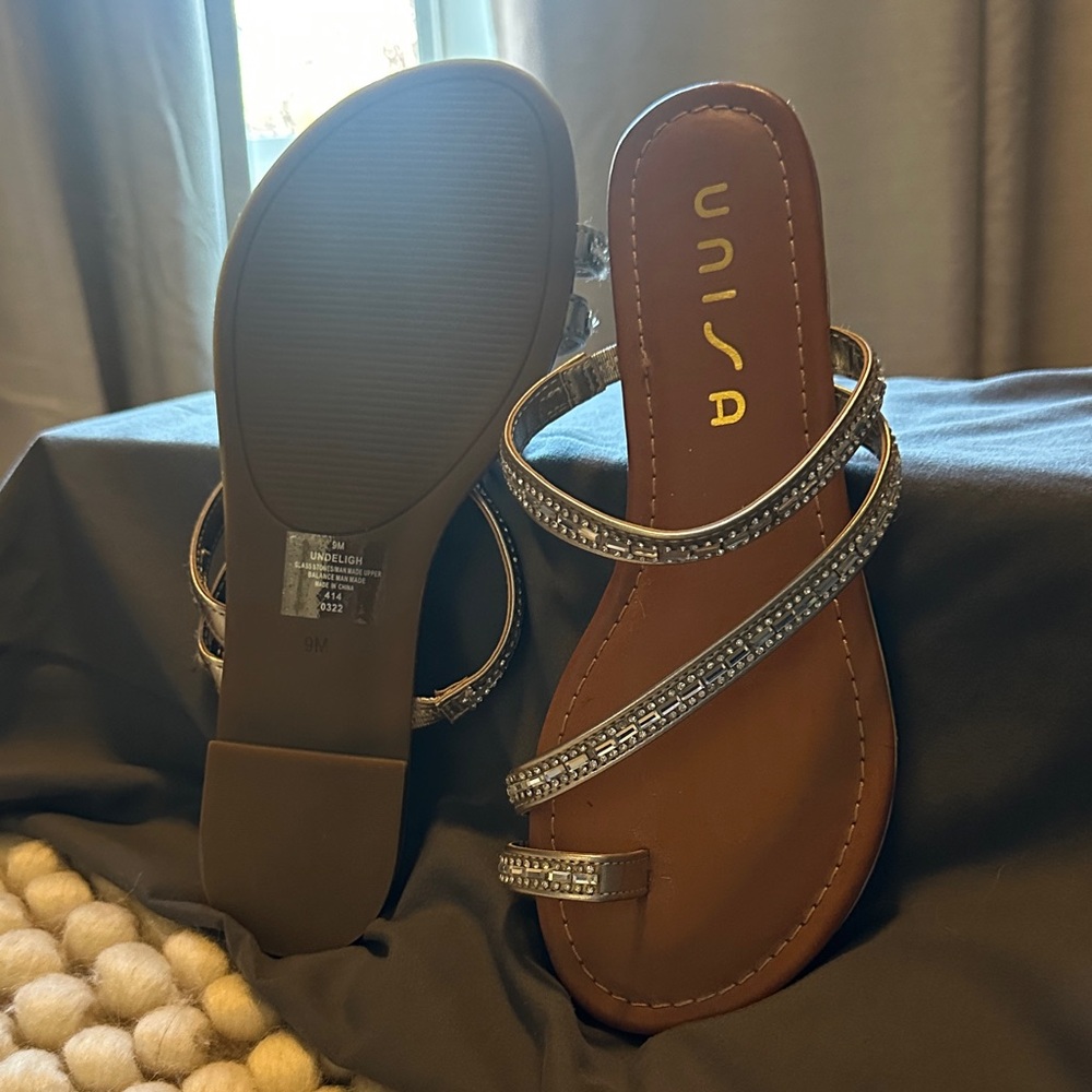 Unisa Metallic Silver Strappy Sandals